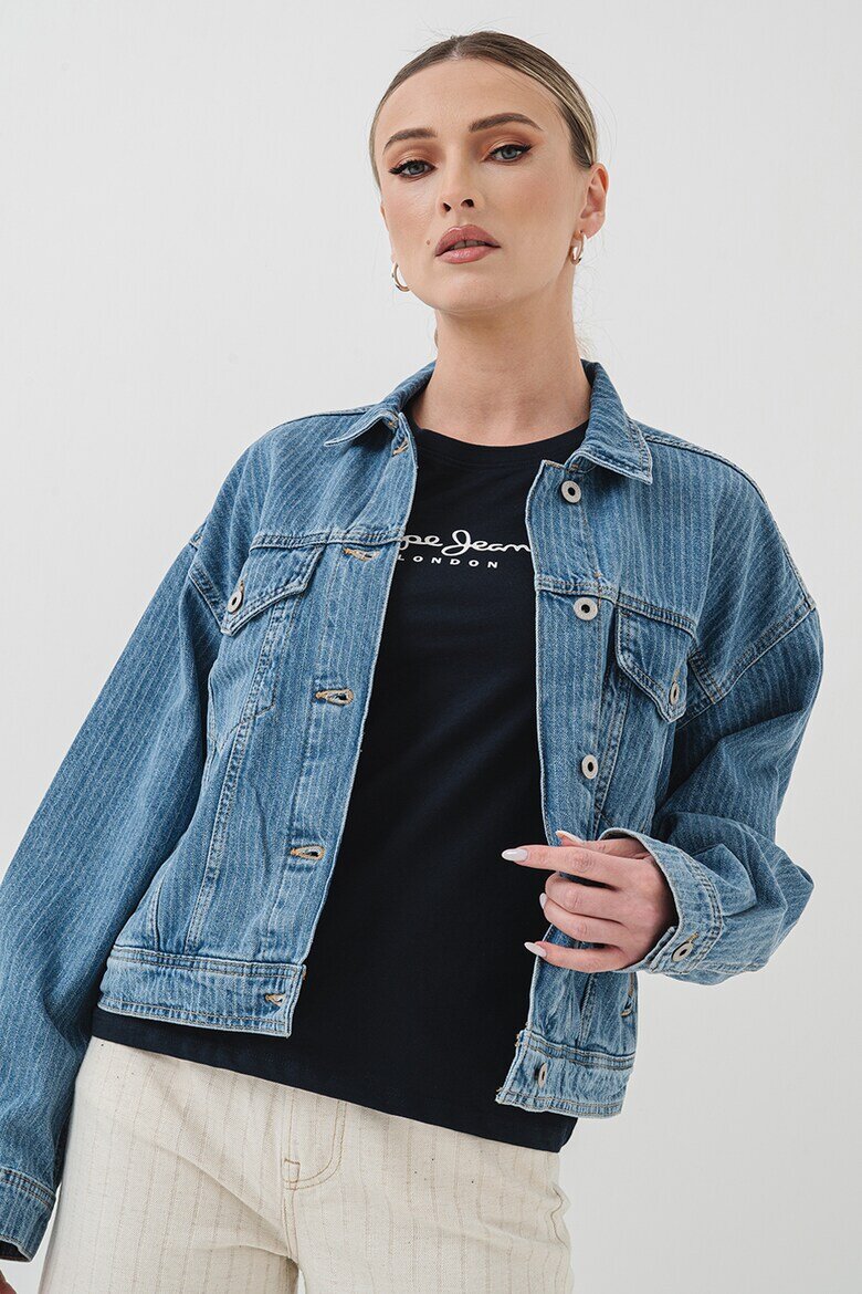 Pepe Jeans London Късо дънково яке Светлосин