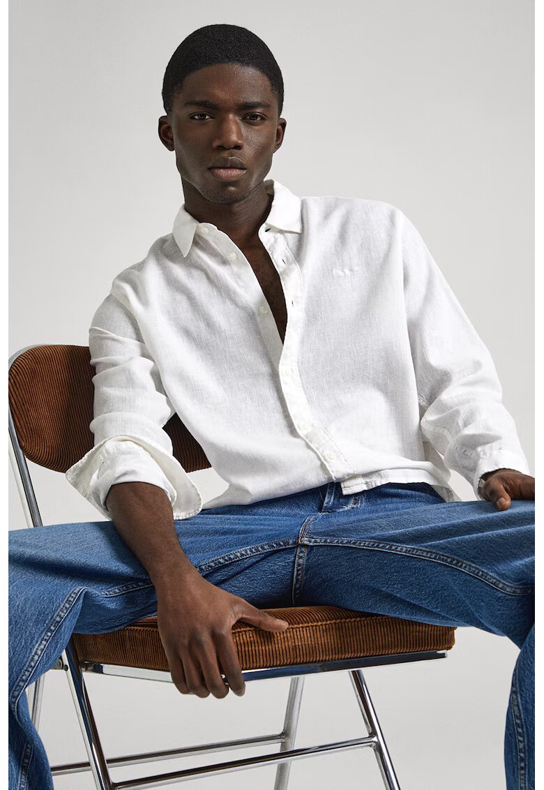 Pepe Jeans London Ленена риза с лого