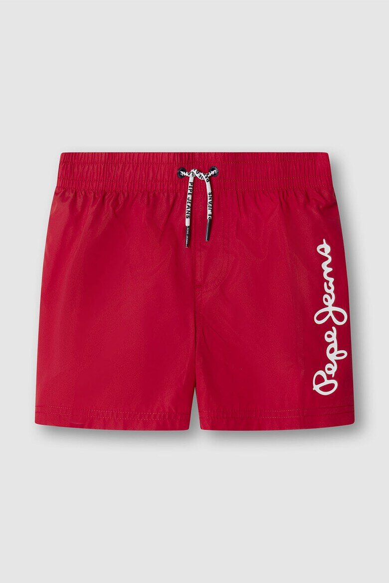 Pepe Jeans London Плувни шорти с лого Аленочервен