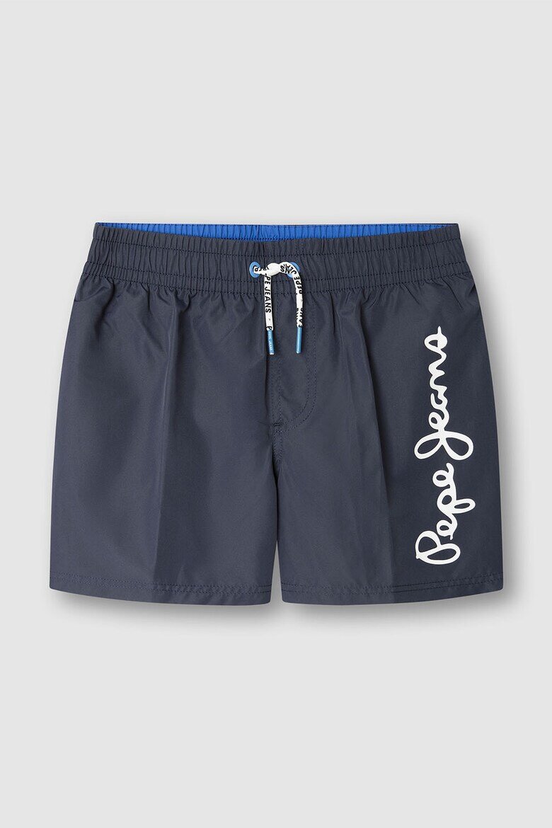 Pepe Jeans London Плувни шорти с лого Бял/Въглен сиво