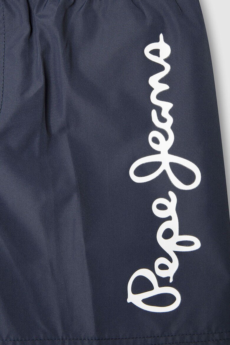 Pepe Jeans London Плувни шорти с лого Бял/Въглен сиво