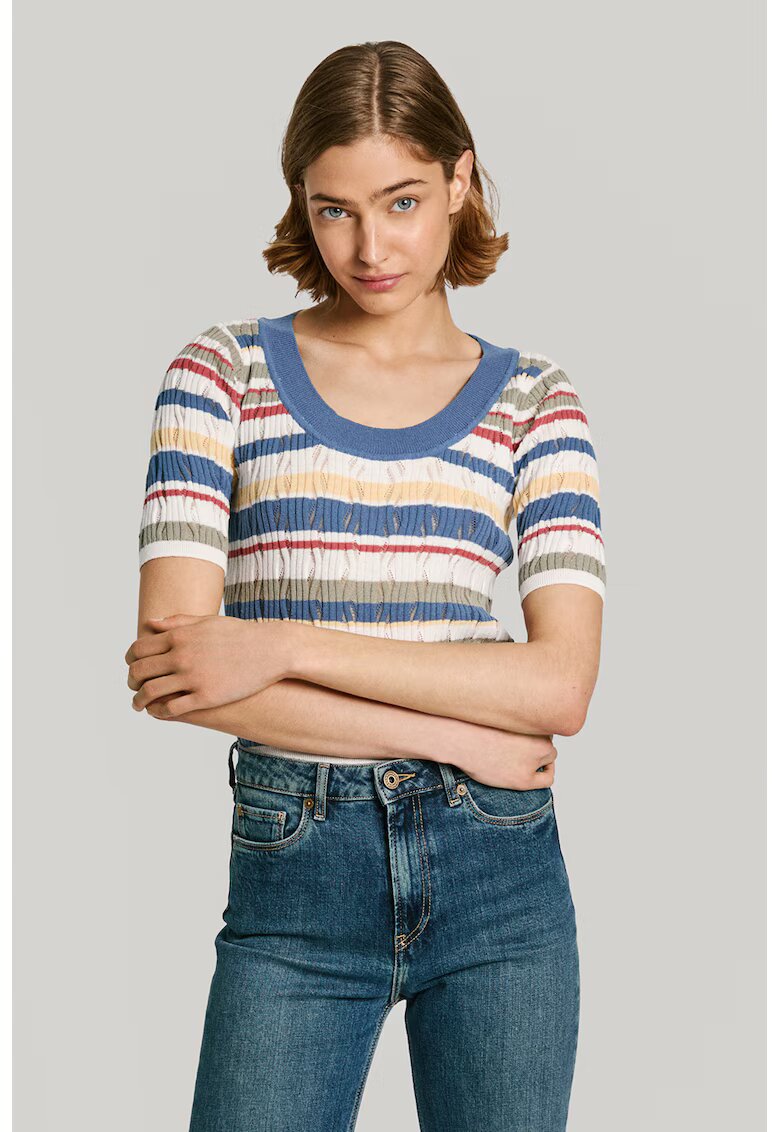 Pepe Jeans London Раиран пуловер с памук