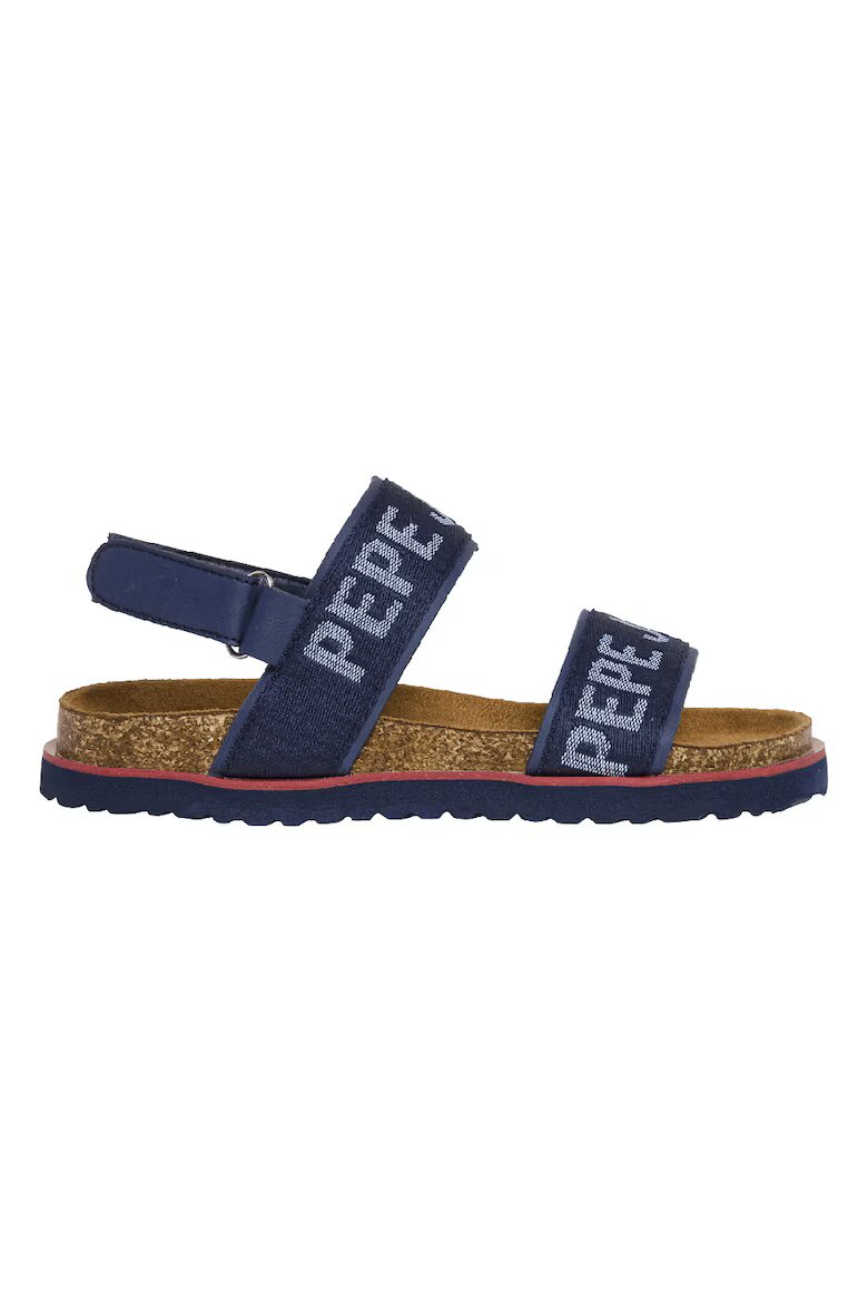 Pepe Jeans London Сандали от еко кожа и текстил с лого Тъмносин