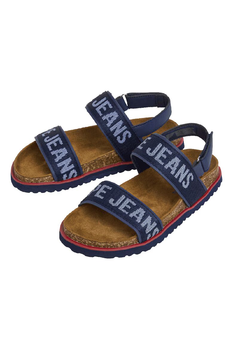 Pepe Jeans London Сандали от еко кожа и текстил с лого Тъмносин