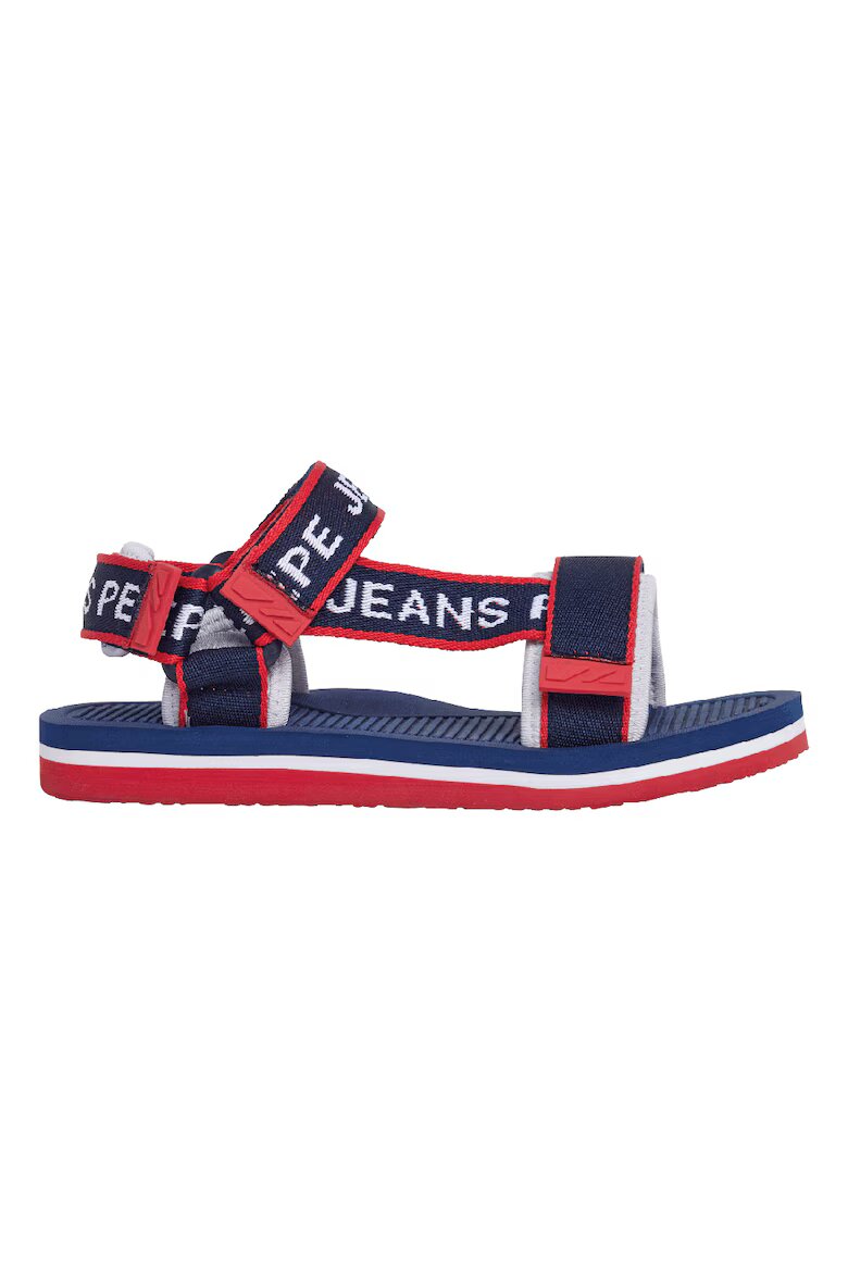 Pepe Jeans London Сандали с лого и велкро Червен/Тъмносин