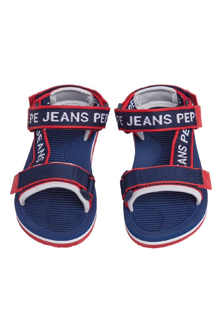 Pepe Jeans London Сандали с лого и велкро Червен/Тъмносин
