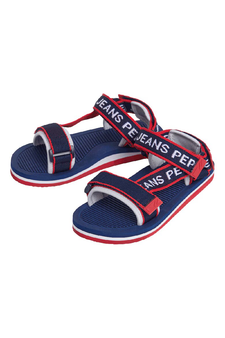 Pepe Jeans London Сандали с лого и велкро Червен/Тъмносин
