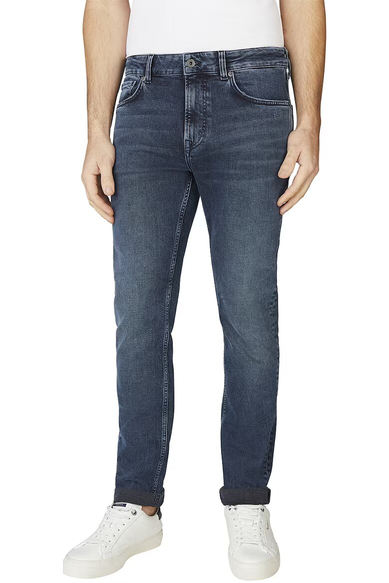 Pepe Jeans London Скосени дънки с миди талия Тъмносин