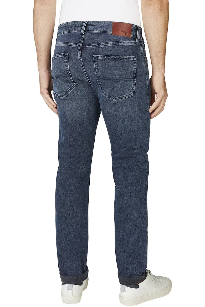 Pepe Jeans London Скосени дънки с миди талия Тъмносин