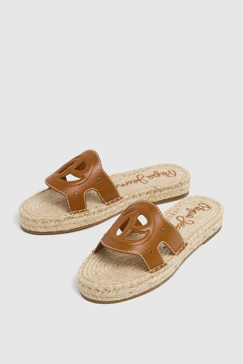 Pepe Jeans London Спортни обувки от еко кожа Карамел