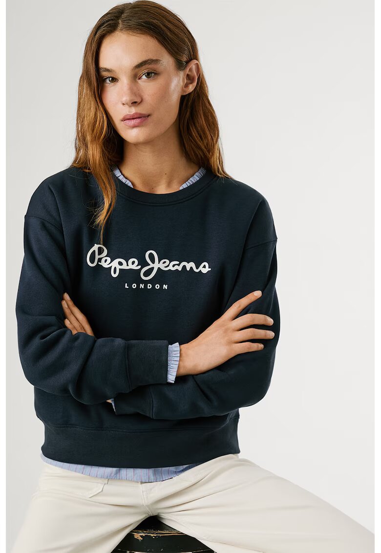 Pepe Jeans London Суитшърт с овално деколте и лого