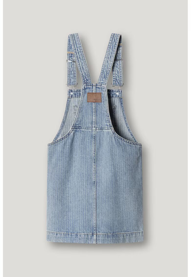 Pepe Jeans London Сукман от деним с джоб - Бял/Корал