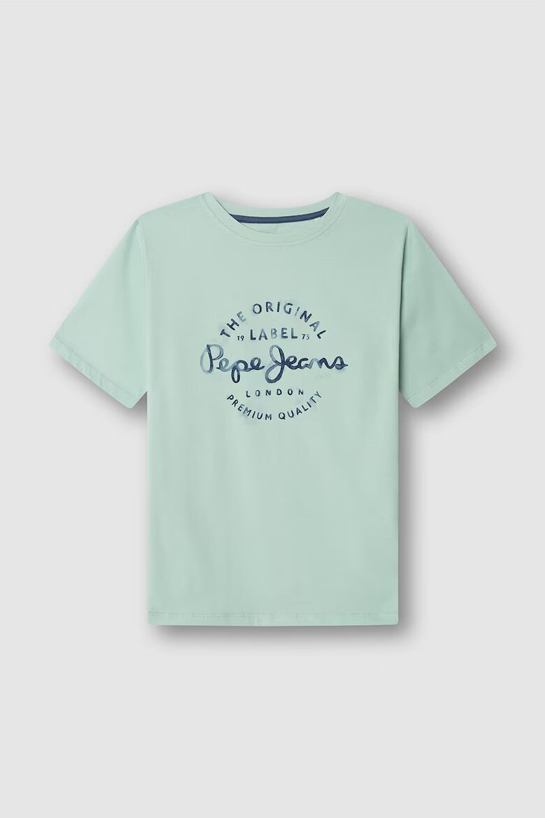 Pepe Jeans London Тениска с лого Ултрамарин синьо/Бледозелен