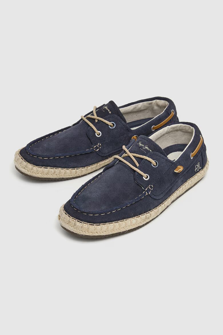 Pepe Jeans London Велурени мокасини Тъмносин/Крем