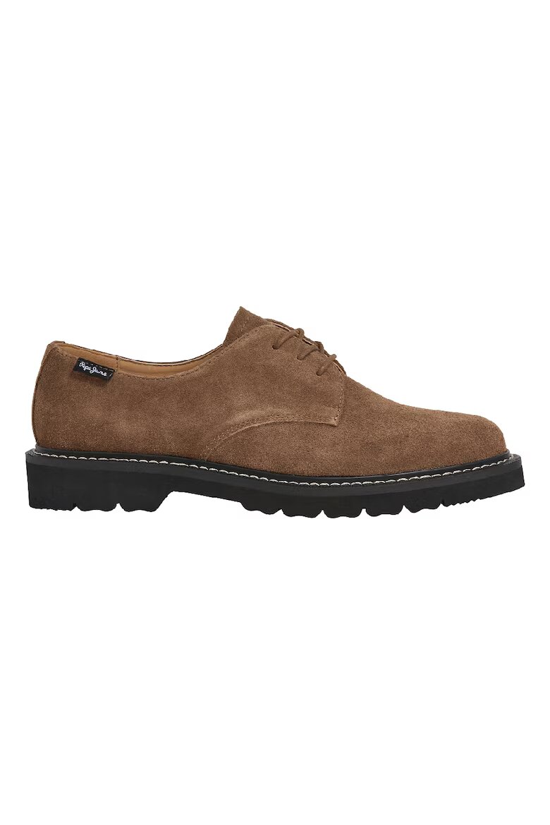 Pepe Jeans London Велурени обувки Derby Светлокафяв
