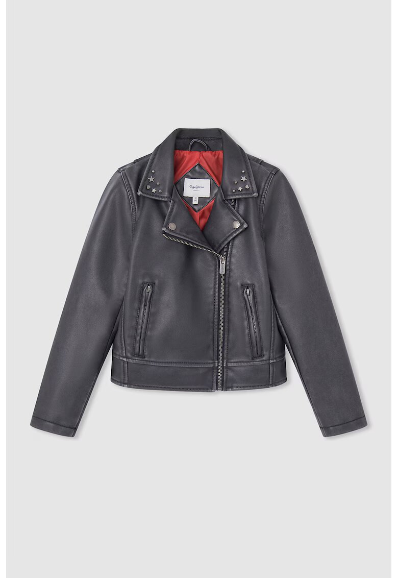 Pepe Jeans London Яке от еко кожа със скосени джобове