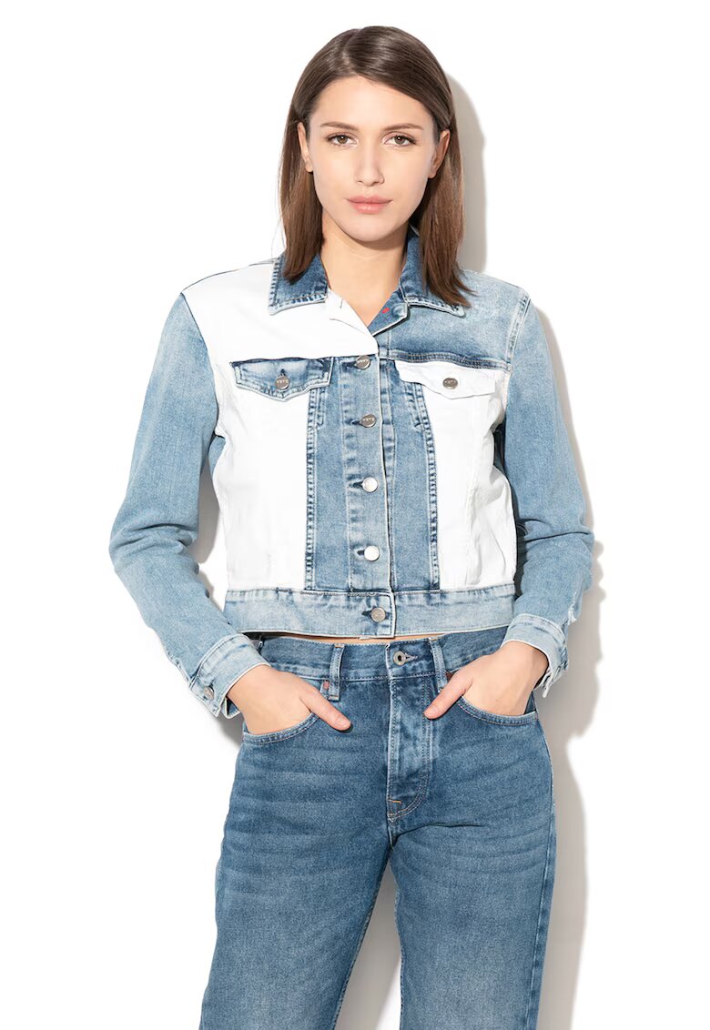 Pepe Jeans London Яке Tess от деним - Мръснобял/Избледняло
