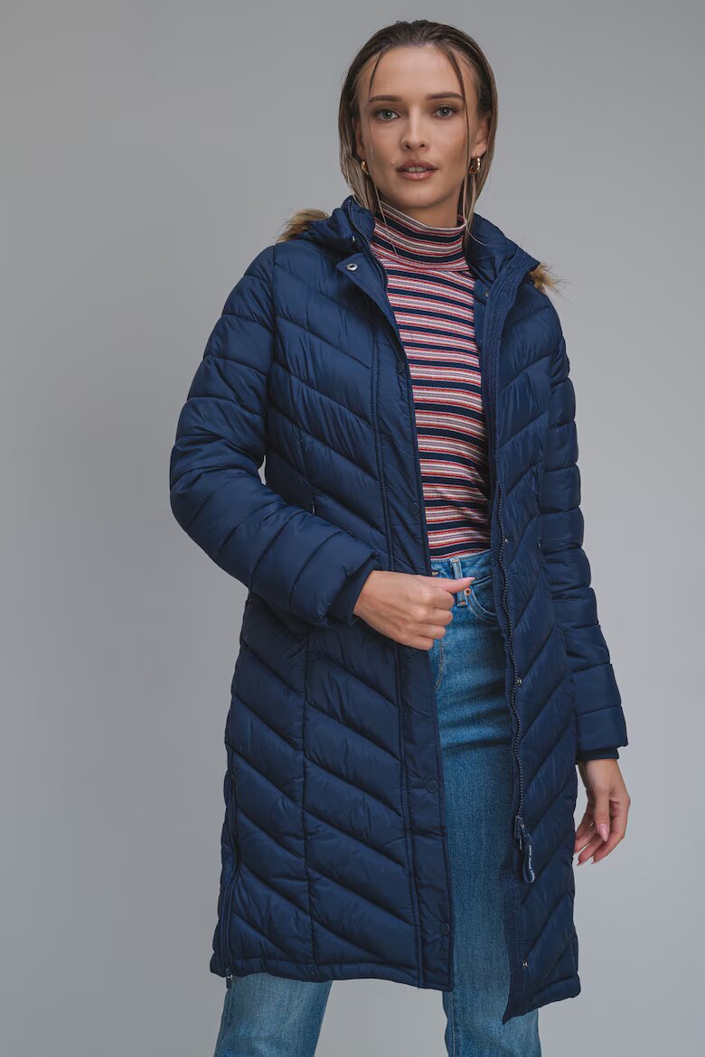 Pepe Jeans London Зимно яке с еко пух Тъмносин