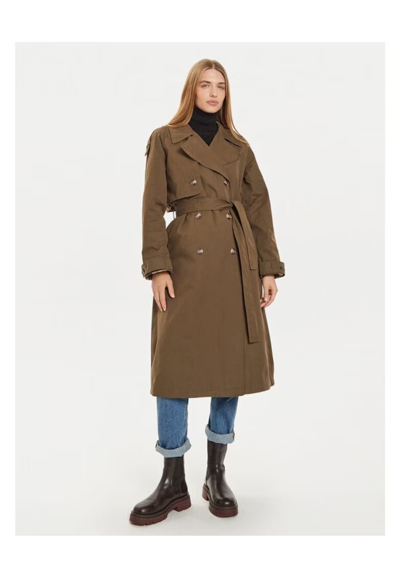 Pepe Jeans Trench Bianca PL402446 Зелен стандартен крой - полиестер