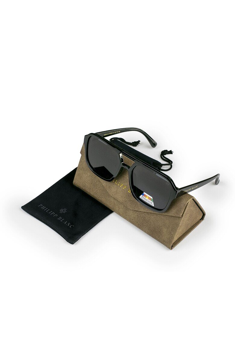 Philipp Blanc Унисекс слънчеви очила Aviator с поляризация Черен