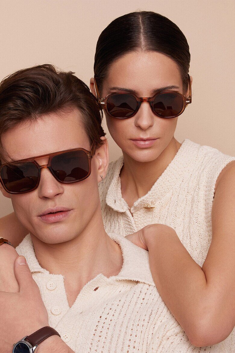Philipp Blanc Унисекс слънчеви очила Aviator с поляризация Карамел