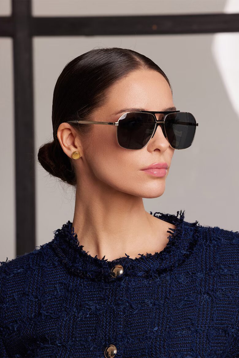 Philipp Blanc Унисекс слънчеви очила Aviator с поляризация Златист Черен