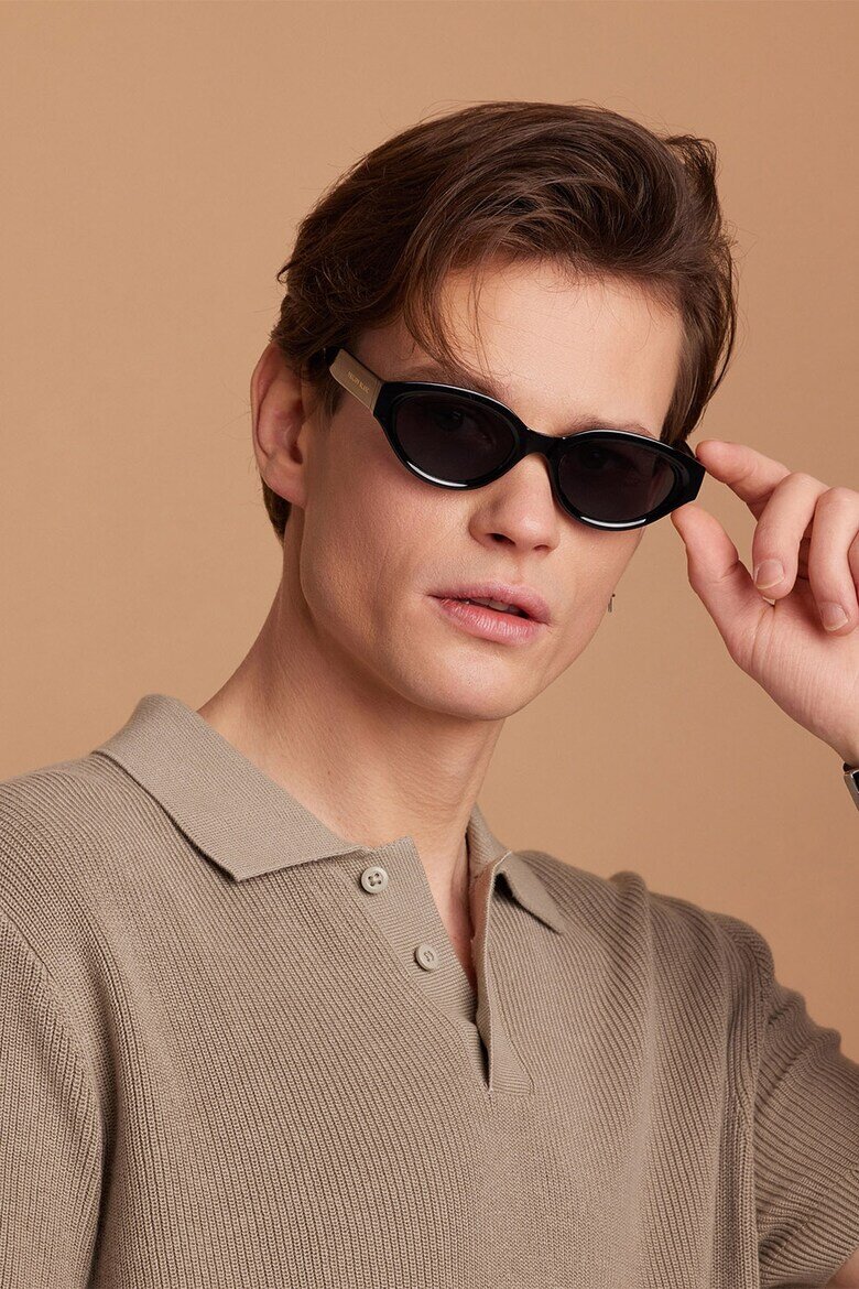 Philipp Blanc Унисекс слънчеви очила Cat-Eye с поляризация Черен