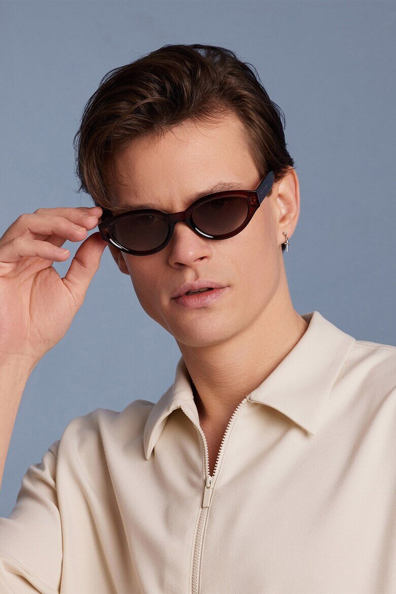 Philipp Blanc Унисекс слънчеви очила Cat-Eye с поляризация Коняк кафяв