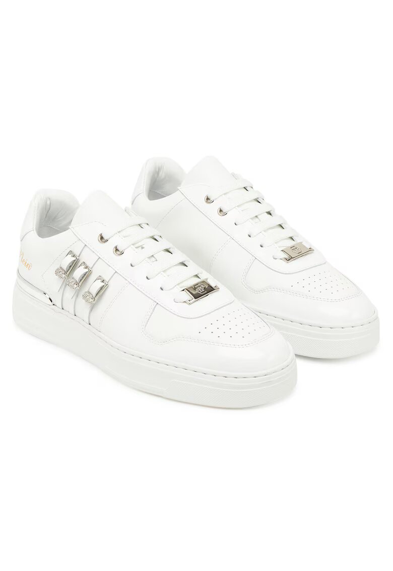 PHILIPP PLEIN Дамски кецове - WSC2780 PLE075N - естествена кожа - бели