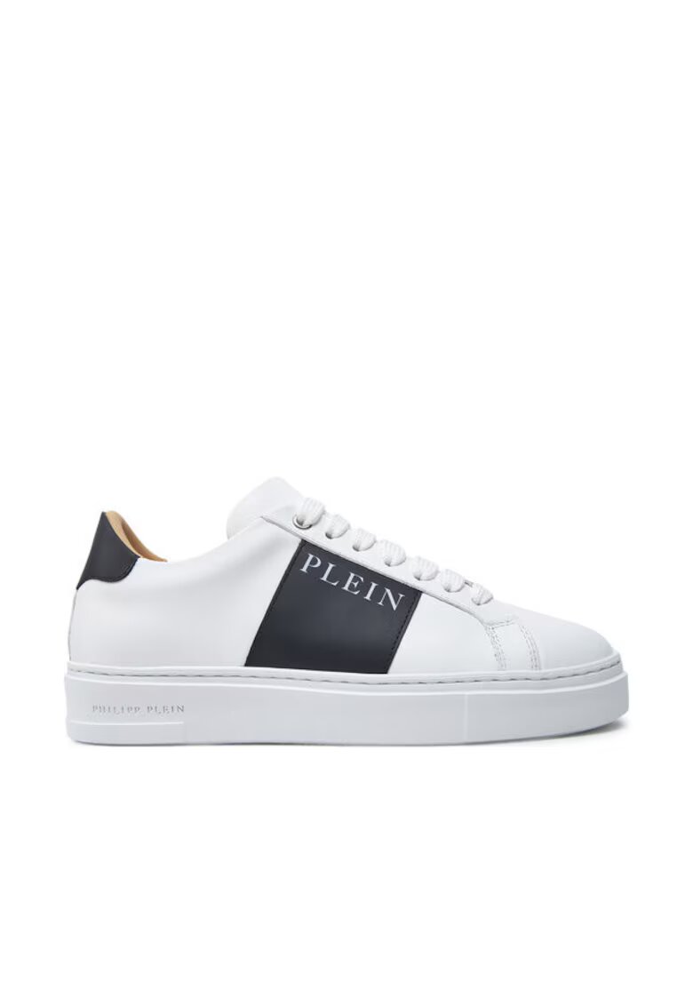 PHILIPP PLEIN Мъжки кецове бяло/черно - естествена кожа