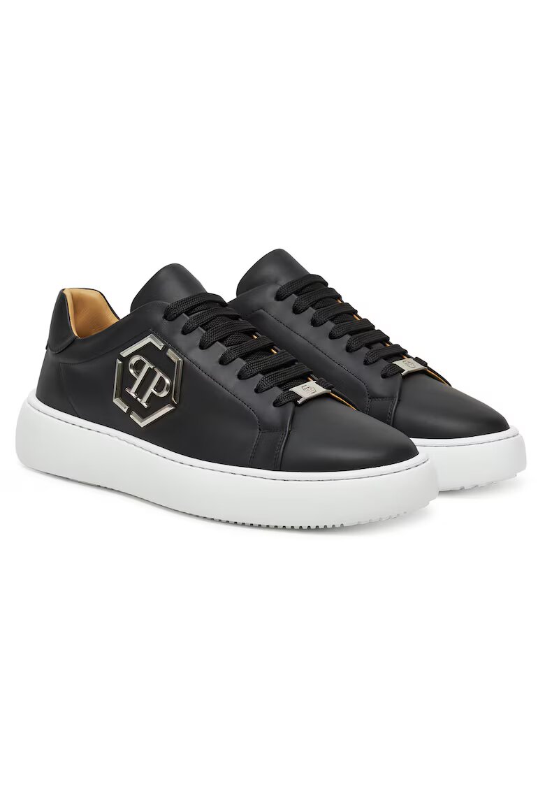 PHILIPP PLEIN Мъжки кецове естествена кожа - черни - MSC4022