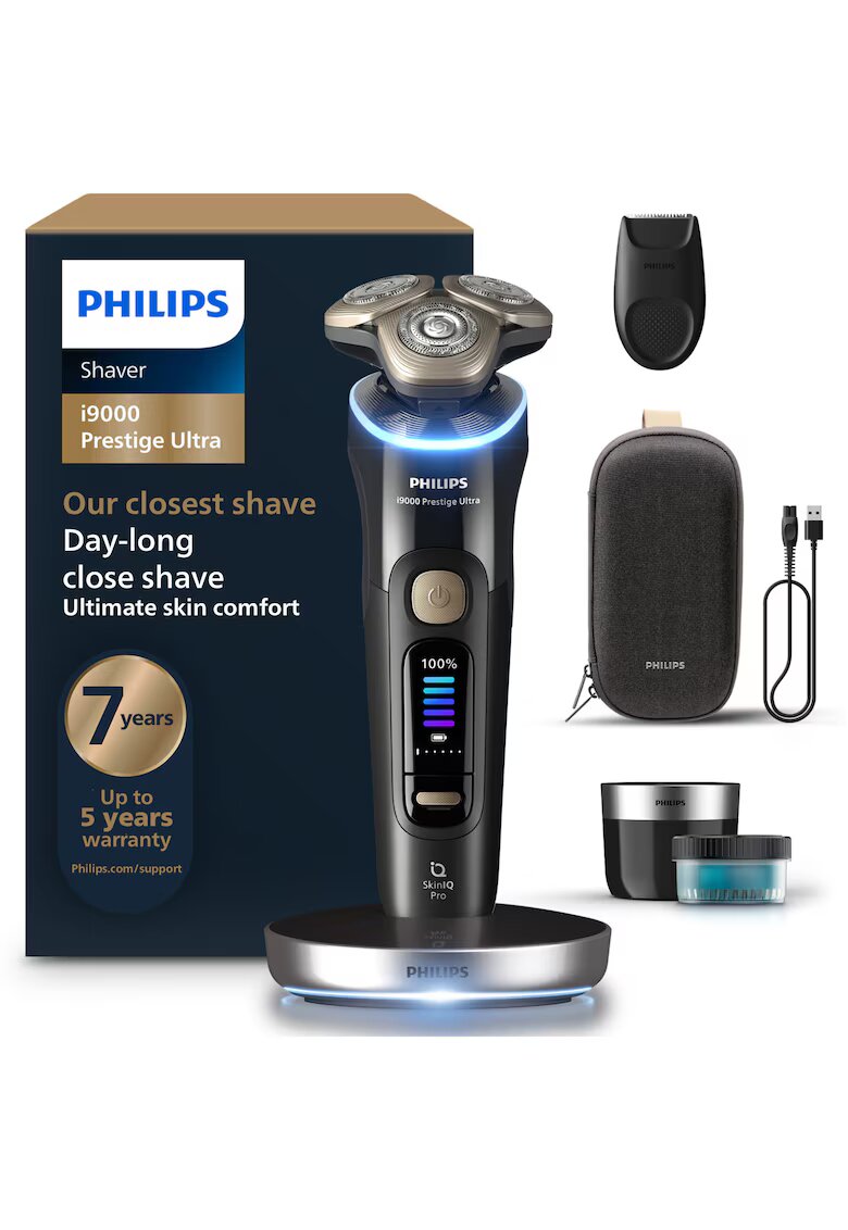 Philips Електрическа самобръсначка i9000 Prestige Ultra XP9400/31 - технология SkinIQ Pro - Тъмно сиво
