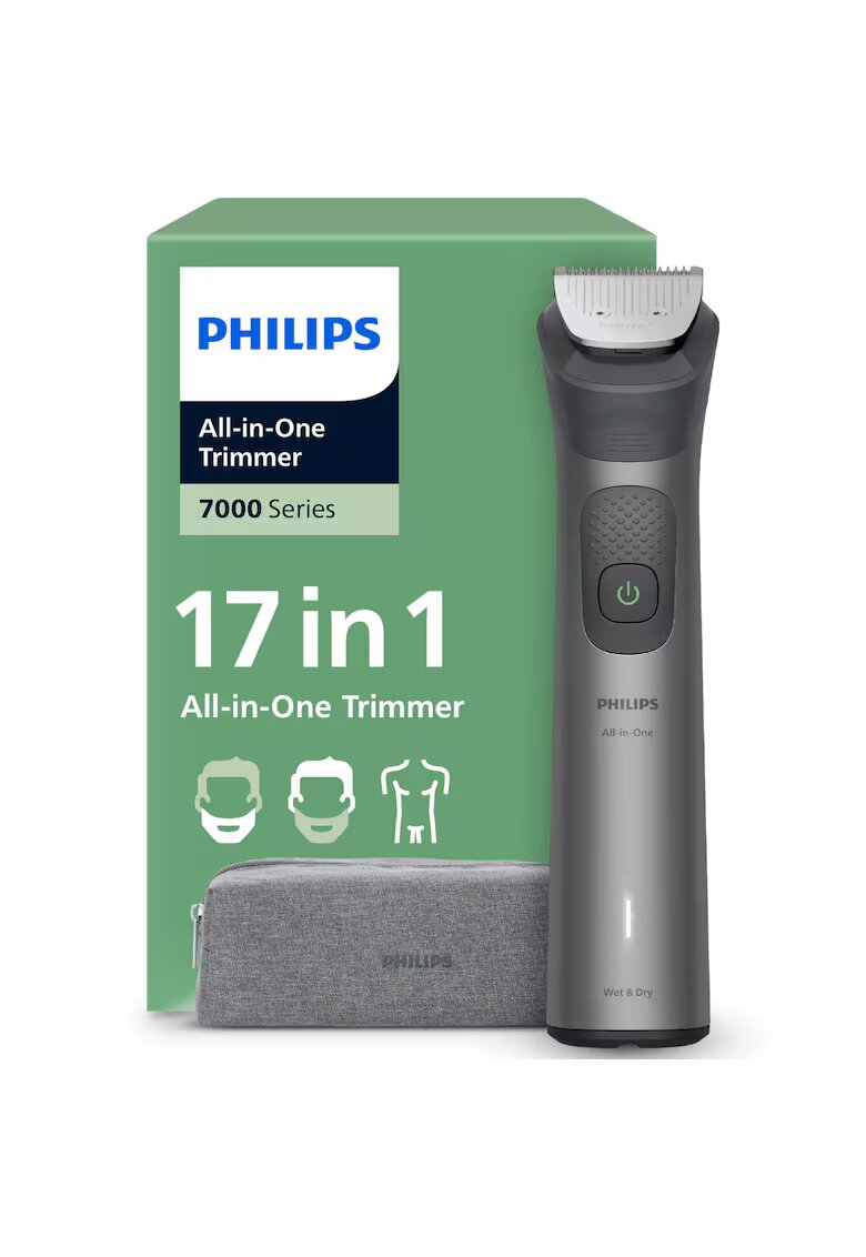 Philips Машинка за подстригване на брада и коса за глава и тяло 15в1 Multigroom All in One MG7940/15 - 120 мин. автономност - 22 настройки за дължина: 0 -5-16 мм All-in-One - 3 ...