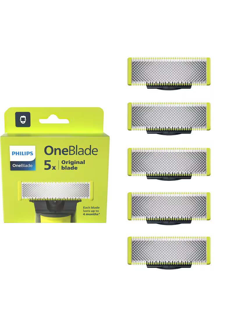 Philips Резервен комплект OneBlade от 4 ножчета - за всеки модел OneBlade и OneBladePro - зелен - QP250/50