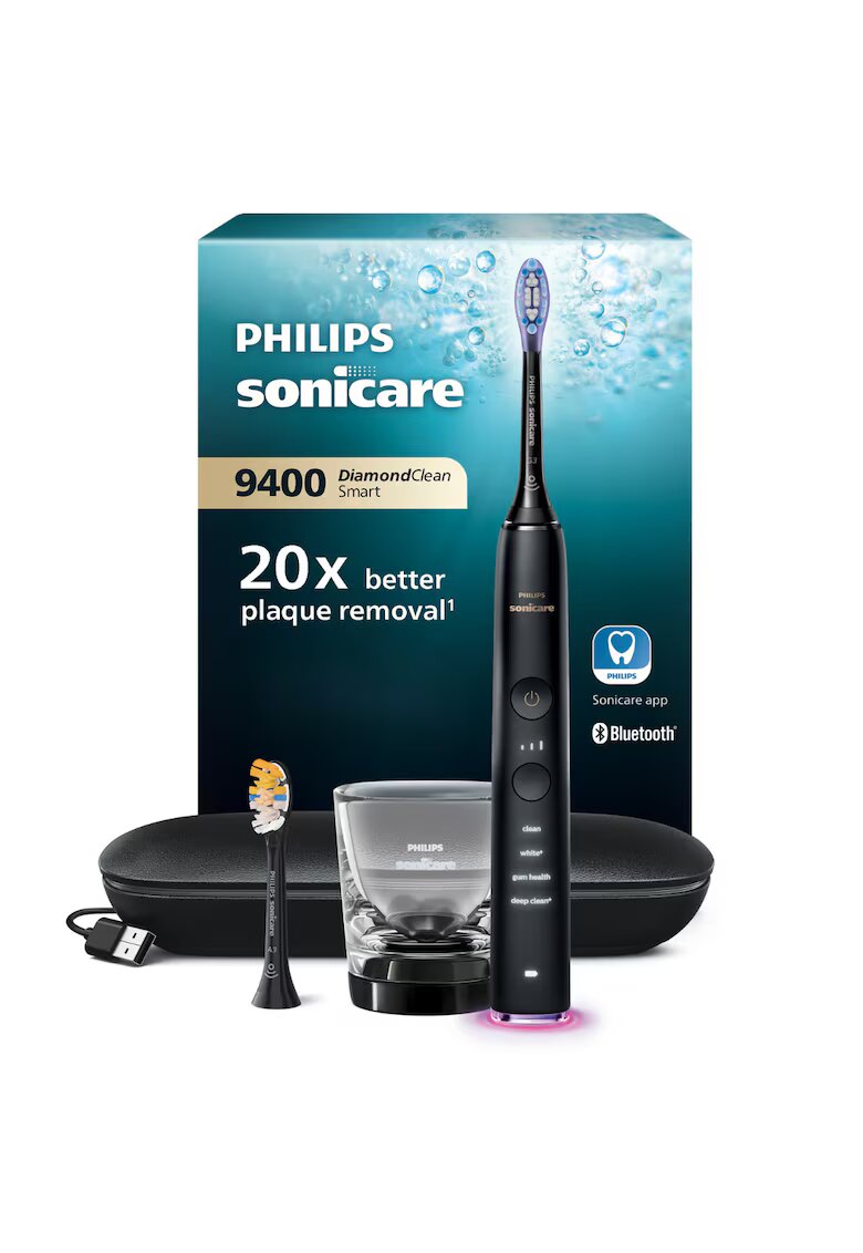 Philips Sonicare Електрическа звукова четка за зъби DiamondClean 9000 HX9917/89 - 62000 движения/минута - 4 режима на почистване - 3 нива на интензитет - сензор за налягане ...