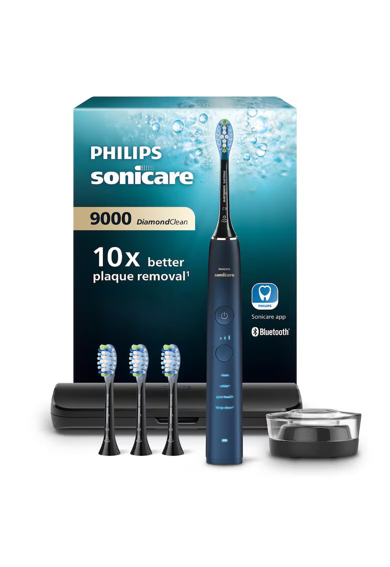 Philips Sonicare Електрическа звукова четка за зъби DiamondClean Series 9000 - 4 режима на миене - 3 интензитета - сензор за налягане - сензор BrushSync - свързаност с ...