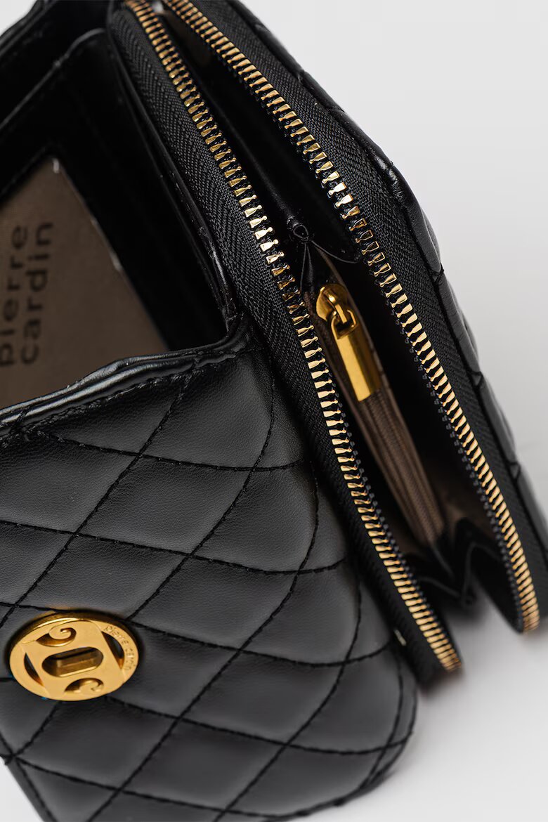 Pierre Cardin Капитониран портфейл от еко кожа Черен