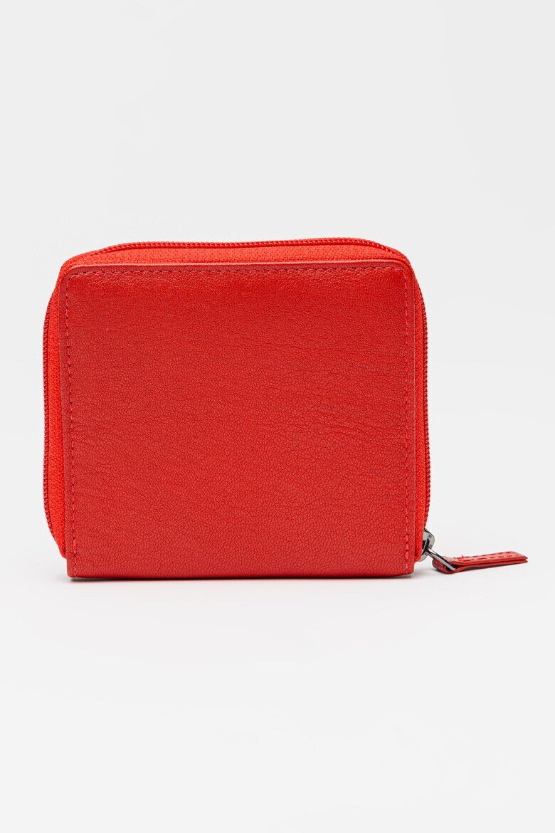 Pierre Cardin Кожен портфейл с цип Тъмночервен
