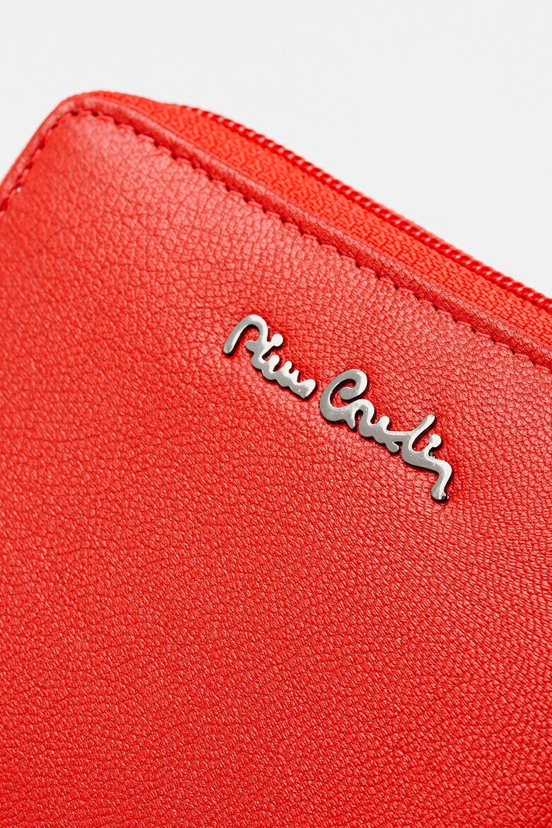 Pierre Cardin Кожен портфейл с цип Тъмночервен