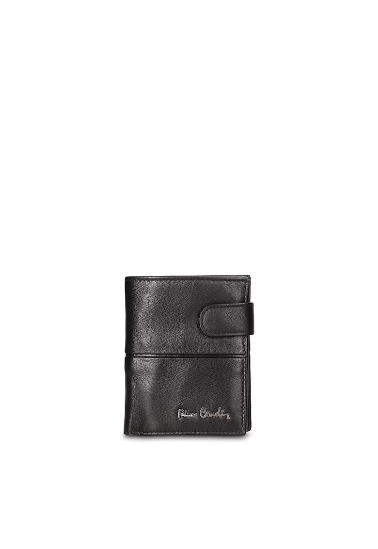 Pierre Cardin Кожен портфейл Sombreuil с капса - Черен