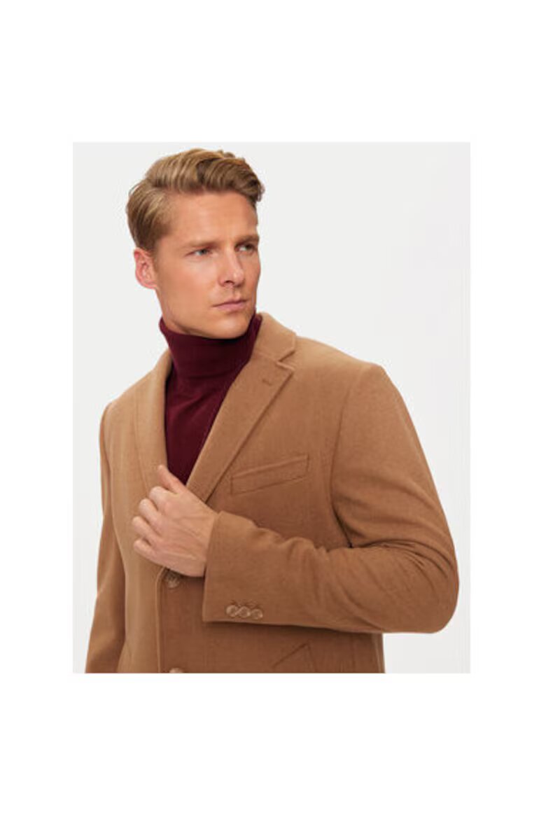 Pierre Cardin Мъжко палто 304463938 Вълна/Полиестер Кафяв Кафяв