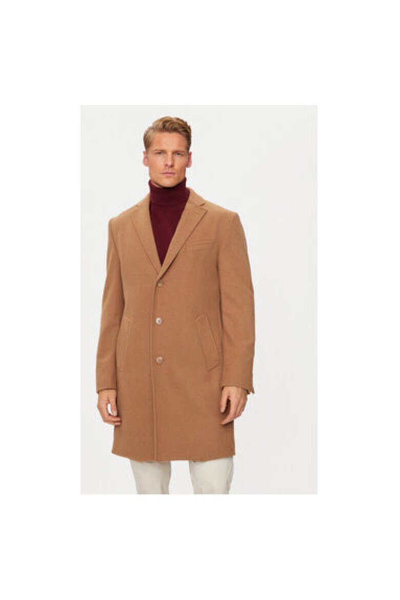 Pierre Cardin Мъжко палто 304463938 Вълна/Полиестер Кафяв Кафяв