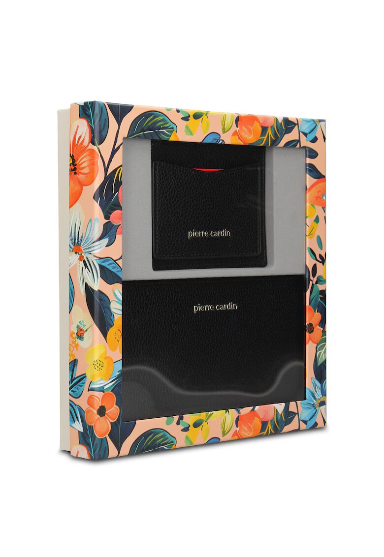 Pierre Cardin Портфейл Lumina Pro и калъф за карти - 2 части - Черен