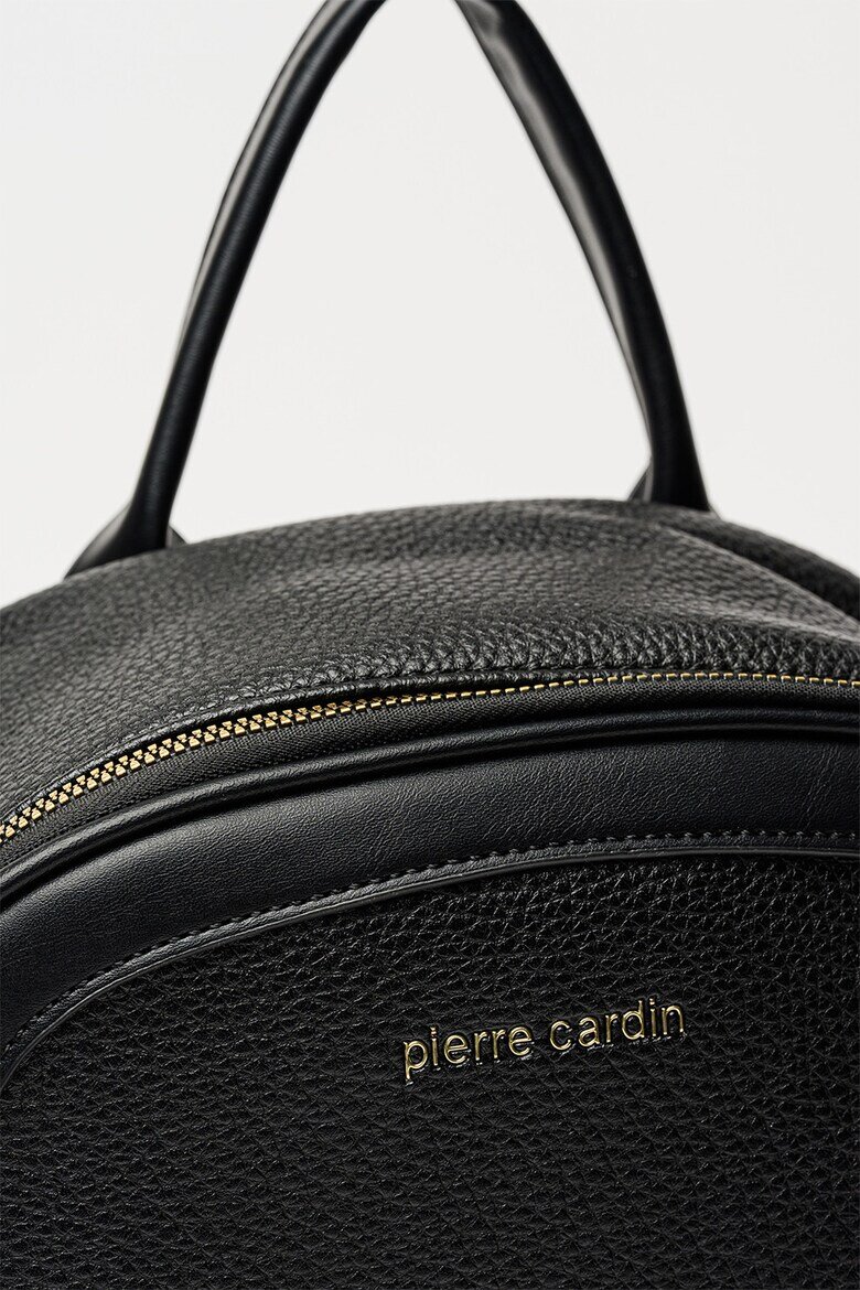Pierre Cardin Раница от еко кожа с цип Черен