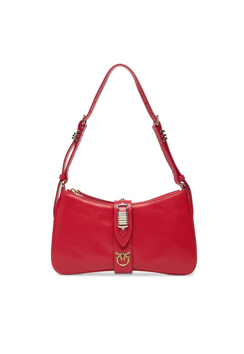 Pinko Дамска чанта Rosso R30Q - естествена кожа - розова - модел Arthemis Shoulder Mi