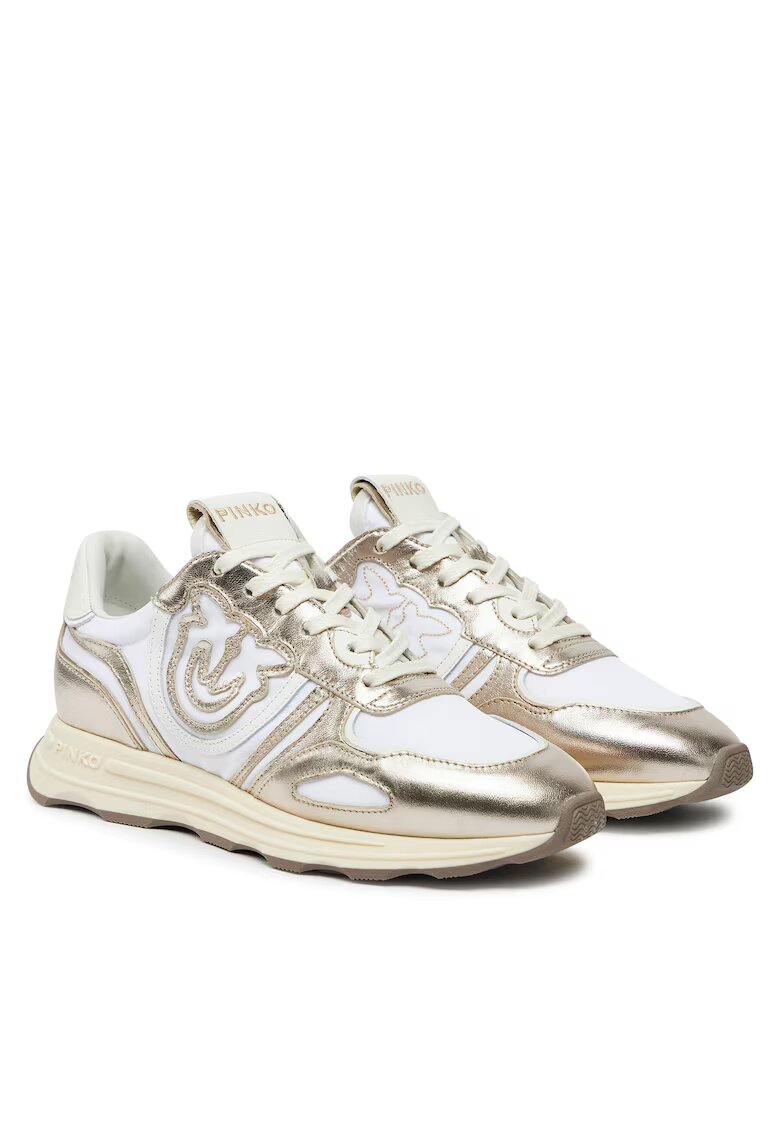 Pinko Дамски спортни обувки Platinum Z22 SS0087P085 - естествена кожа - златисти