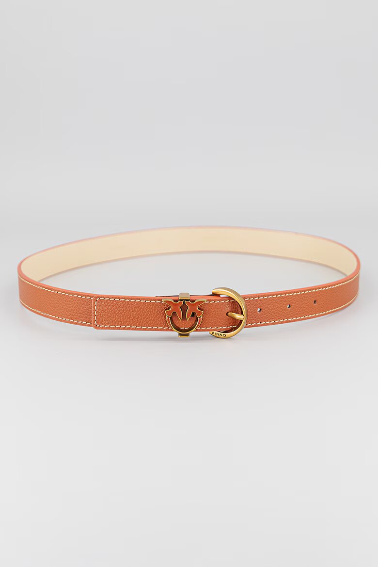 Pinko Кожен колан Love Berry с метално лого