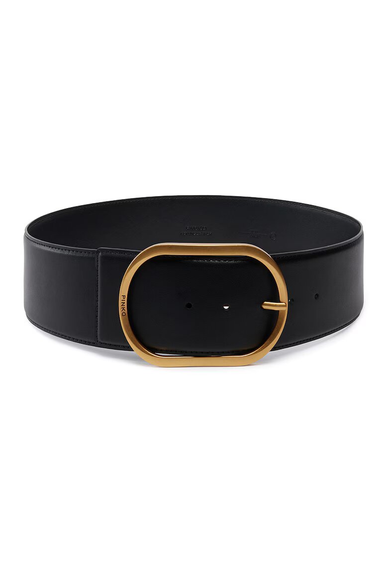 Pinko Кожен колан с метална тока - Черен