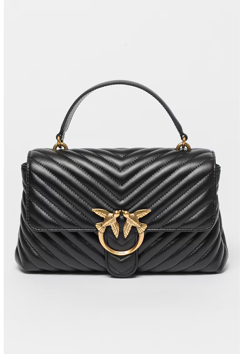 Pinko Кожена чанта Love Lady Puff с капитониран дизайн