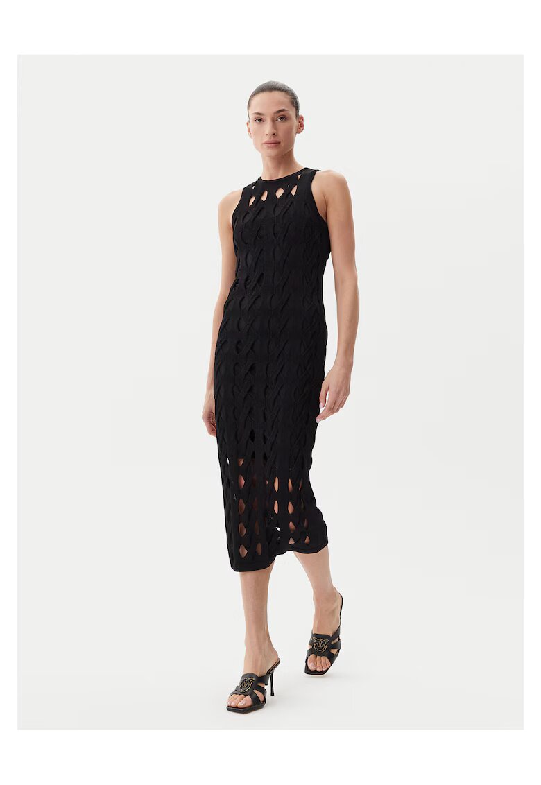 Pinko Рокля - дамска плетена черна - изработена от качествен материал